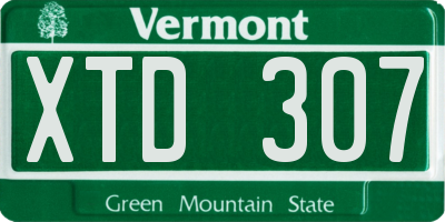 VT license plate XTD307