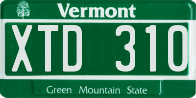 VT license plate XTD310