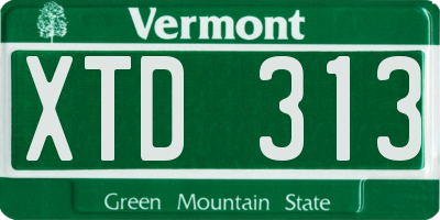 VT license plate XTD313