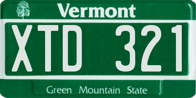 VT license plate XTD321