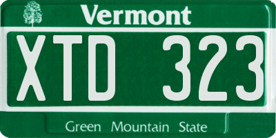 VT license plate XTD323