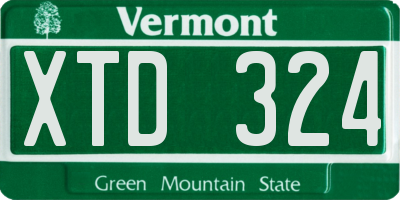 VT license plate XTD324