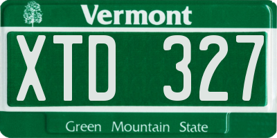 VT license plate XTD327