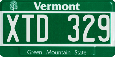 VT license plate XTD329