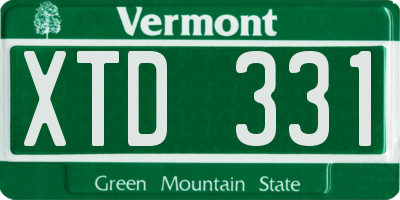 VT license plate XTD331