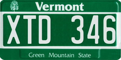 VT license plate XTD346