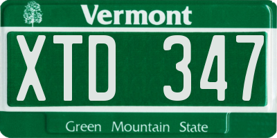 VT license plate XTD347