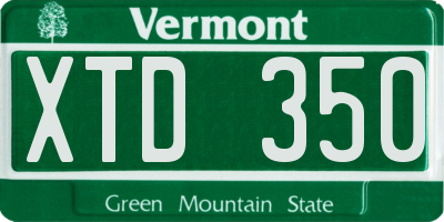 VT license plate XTD350
