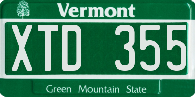 VT license plate XTD355
