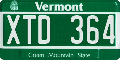 VT license plate XTD364