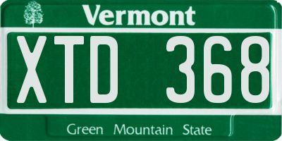 VT license plate XTD368