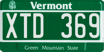 VT license plate XTD369