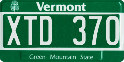 VT license plate XTD370