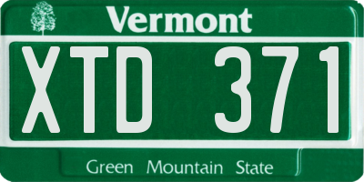 VT license plate XTD371