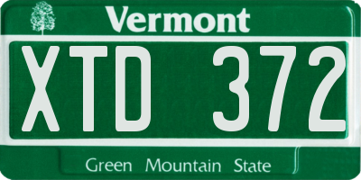 VT license plate XTD372