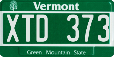 VT license plate XTD373