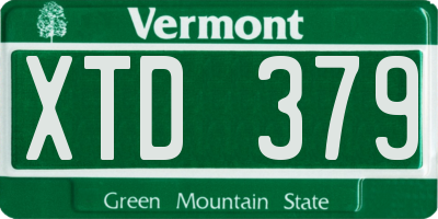 VT license plate XTD379