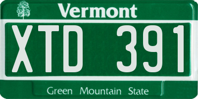 VT license plate XTD391