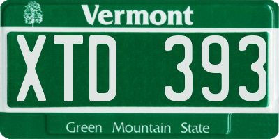 VT license plate XTD393