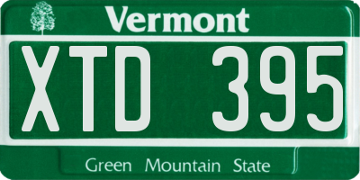 VT license plate XTD395