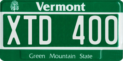 VT license plate XTD400