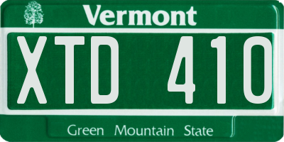 VT license plate XTD410