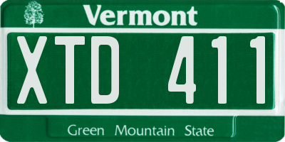 VT license plate XTD411