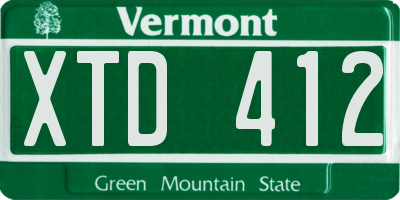 VT license plate XTD412
