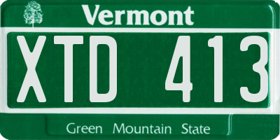 VT license plate XTD413