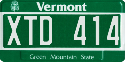 VT license plate XTD414