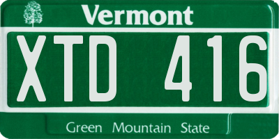 VT license plate XTD416