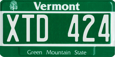 VT license plate XTD424
