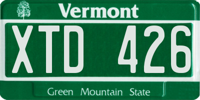 VT license plate XTD426