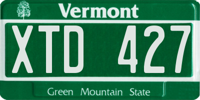 VT license plate XTD427
