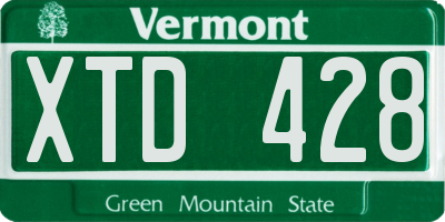 VT license plate XTD428