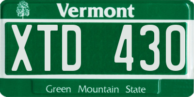 VT license plate XTD430