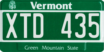 VT license plate XTD435