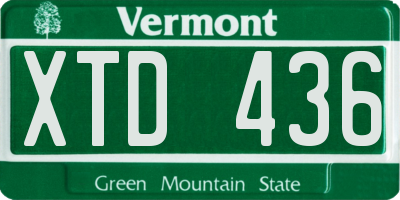 VT license plate XTD436