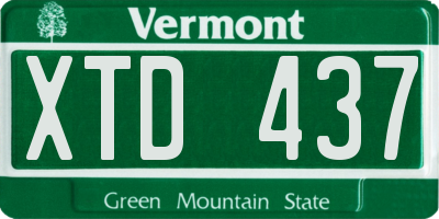 VT license plate XTD437