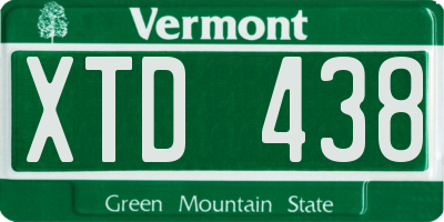 VT license plate XTD438