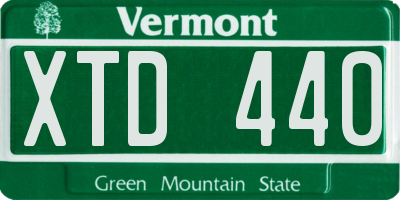 VT license plate XTD440