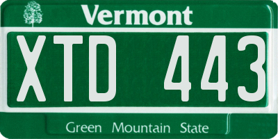 VT license plate XTD443