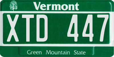 VT license plate XTD447