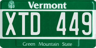 VT license plate XTD449