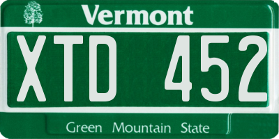 VT license plate XTD452