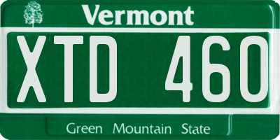 VT license plate XTD460