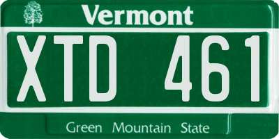 VT license plate XTD461
