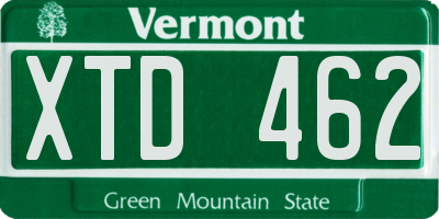 VT license plate XTD462