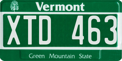 VT license plate XTD463