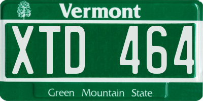 VT license plate XTD464